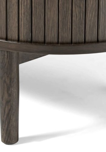 Meta sknk, m. 2 skydelger og 2 hylder, oval - mrk espresso brun eg