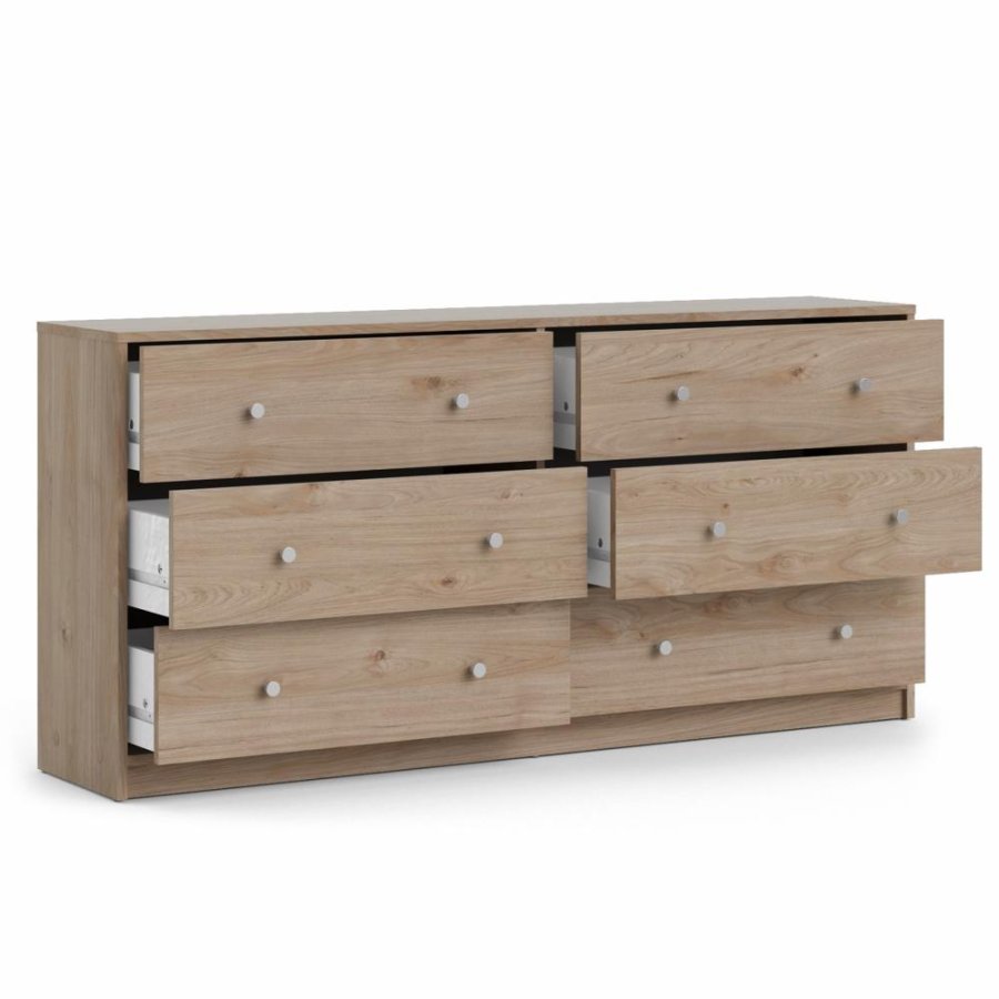TVILUM May Doppelkommode mit 6 Schubladen - Naturfolie und Kunststoff