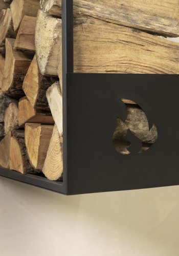 SPINDER DESIGN Lumber Locker M, opbevaring til brnde - sort stl