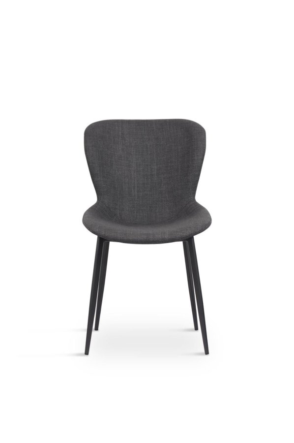 Ross spisestuestol - mrkegrtt stoff og sorte ben