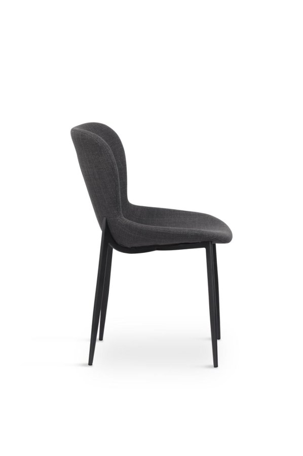 Ross spisestuestol - mrkegrtt stoff og sorte ben