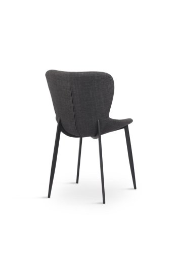 Ross spisestuestol - mrkegrtt stoff og sorte ben