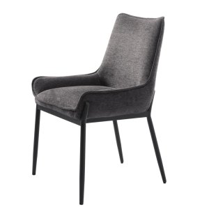 Calgary spisebordsstol - mrkegr stof og sorte ben