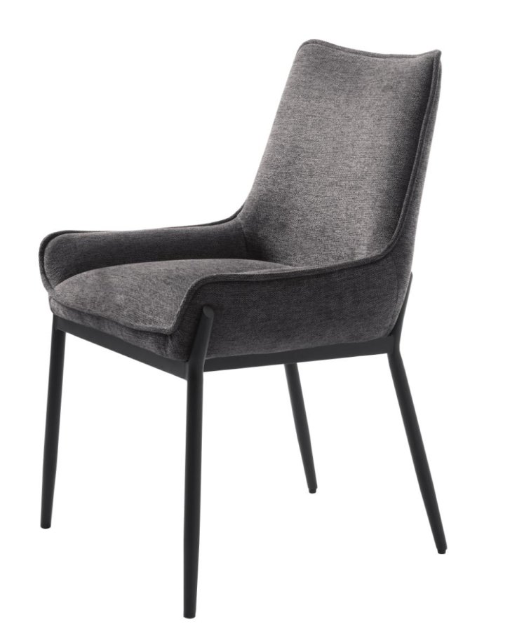Calgary spisestuestol - mrkegrtt stoff og sorte ben