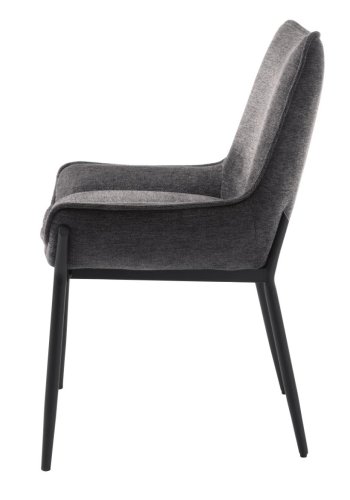 Calgary spisestuestol - mrkegrtt stoff og sorte ben