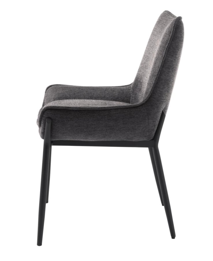 Calgary spisestuestol - mrkegrtt stoff og sorte ben