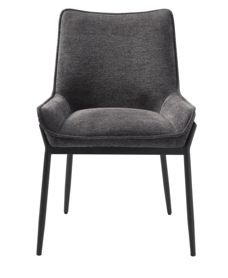 Calgary spisestuestol - mrkegrtt stoff og sorte ben