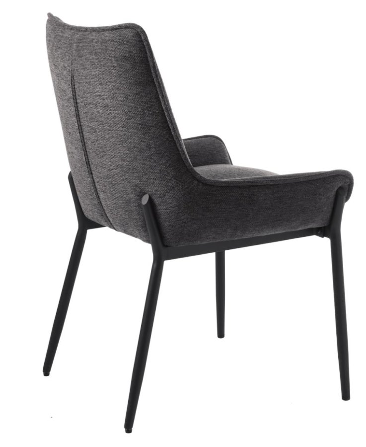 Calgary spisestuestol - mrkegrtt stoff og sorte ben