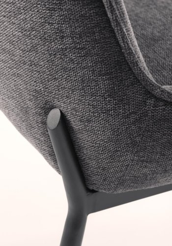 Calgary spisestuestol - mrkegrtt stoff og sorte ben