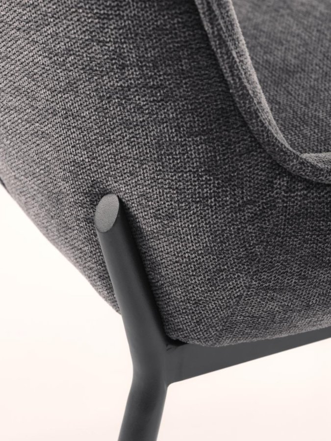 Calgary spisestuestol - mrkegrtt stoff og sorte ben