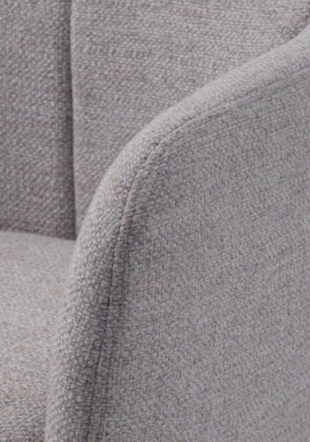 Manning hvilestol og fotskammel, m. armlener - naturlig stoff og svarte ben