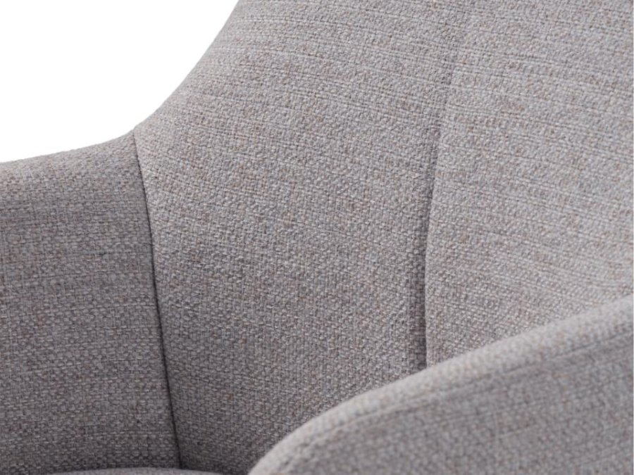 Manning hvilestol og fotskammel, m. armlener - naturlig stoff og svarte ben