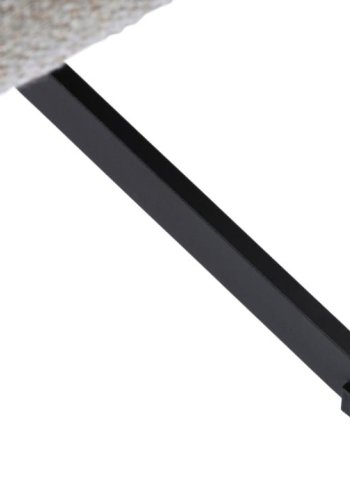 Manning hvilestol og fotskammel, m. armlener - naturlig stoff og svarte ben