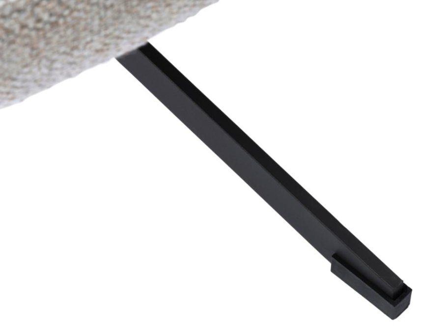 Manning hvilestol og fotskammel, m. armlener - naturlig stoff og svarte ben