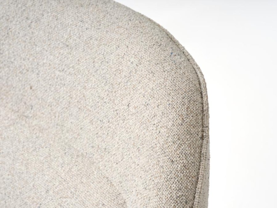 Lynn svingstol, m. armlener - off-white melange polyester og sorte ben