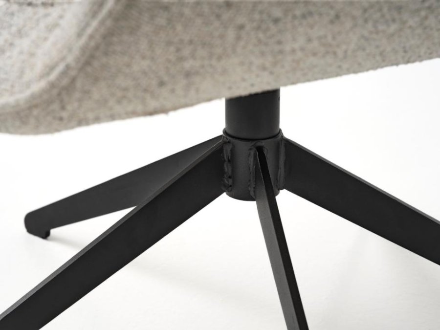 Lynn svingstol, m. armlener - off-white melange polyester og sorte ben