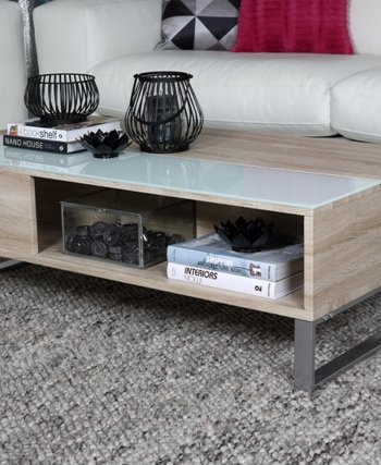 ACT NORDIC Azalea salongbord - natur/hvitt tre, med plass til oppbevaring