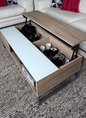 ACT NORDIC Azalea salongbord - natur/hvitt tre, med plass til oppbevaring