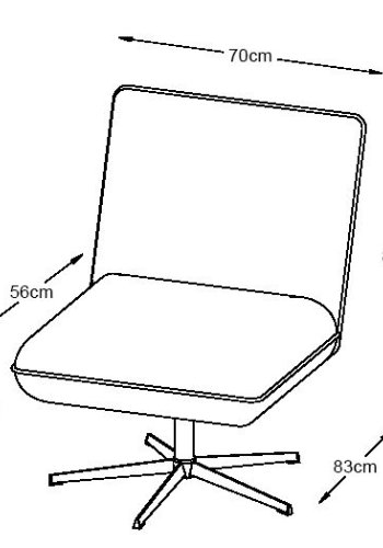 Fraser lenestol - off-white chenille og svarte ben