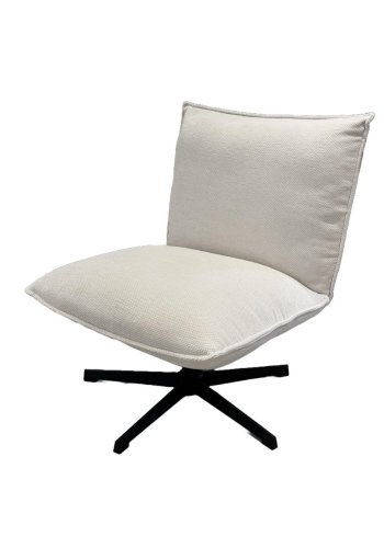 Fraser lenestol - off-white chenille og svarte ben