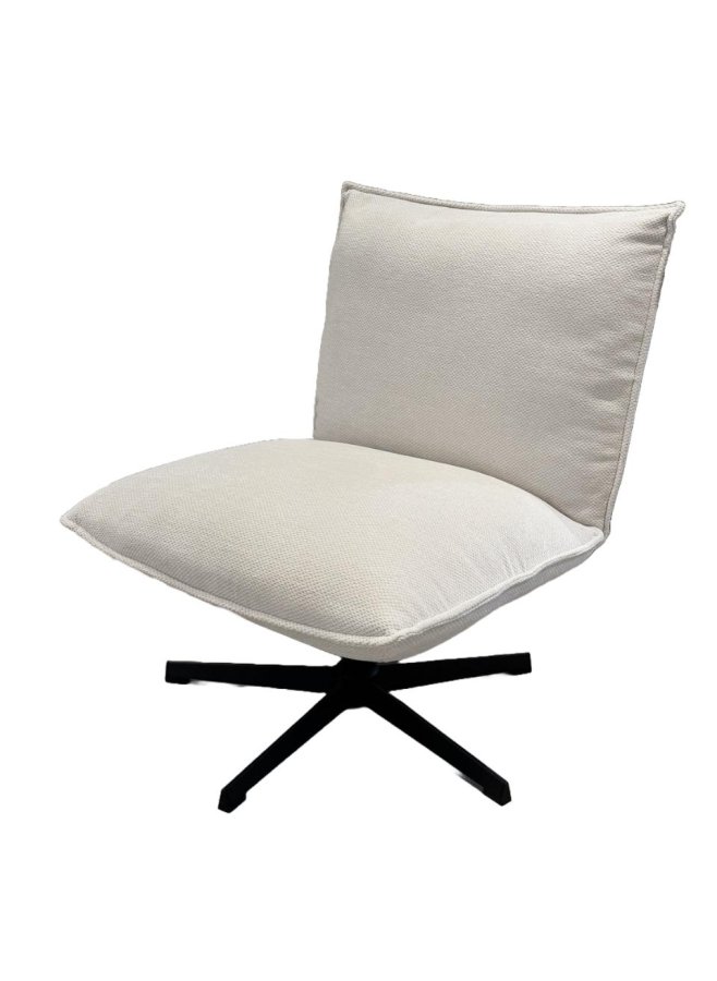 Fraser lenestol - off-white chenille og svarte ben