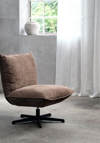 Fraser lenestol - sjokolade chenille og svarte ben