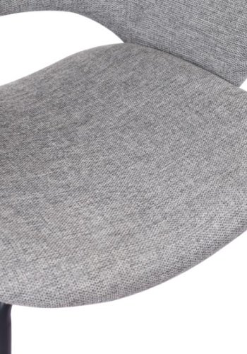 Rowley spisebordstol, m. armlen - grtt stoff og sort metall