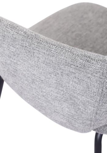 Rowley spisebordstol, m. armlen - grtt stoff og sort metall