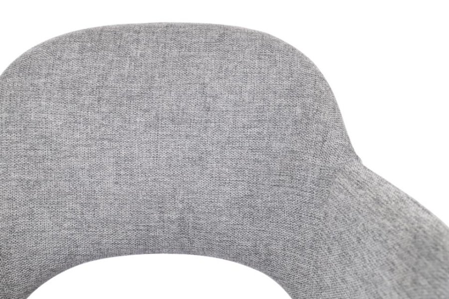 Rowley spisebordstol, m. armlen - grtt stoff og sort metall