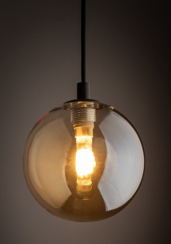 TK Tracer taklampe - gult glass og sort metall