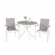 VENTURE DESIGN Parma hagesett, med salongbord og 2 stoler med armlener - hvit alu/gr tekstilene/gr aintwood