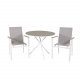 VENTURE DESIGN Parma hagesett, med salongbord og 2 stoler med armlener - hvit alu/gr tekstilene/gr aintwood