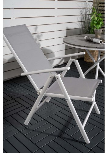 VENTURE DESIGN havest m. Parma Cafbord ( 90) og 2 Break stole m. armln - hvid alu/gr textilene