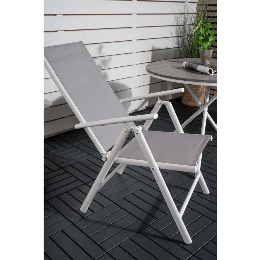 VENTURE DESIGN havest m. Parma Cafbord ( 90) og 2 Break stole m. armln - hvid alu/gr textilene