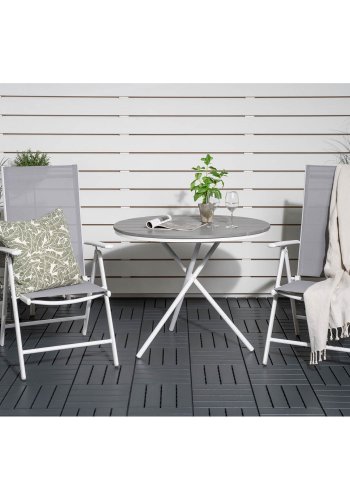 VENTURE DESIGN havest m. Parma Cafbord ( 90) og 2 Break stole m. armln - hvid alu/gr textilene