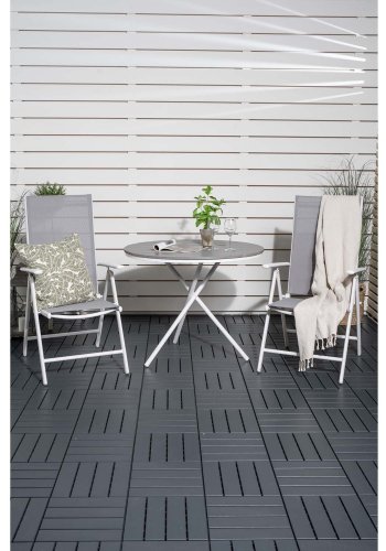 VENTURE DESIGN havest m. Parma Cafbord ( 90) og 2 Break stole m. armln - hvid alu/gr textilene