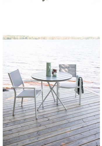 VENTURE DESIGN havest m. Parma bord (90) og 2 Copacabana stole m. armln - gr aintwood/textilene