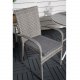 VENTURE DESIGN Gartenset mit Parma-Tisch ( 90) und 2 Anna-Stühlen mit Armlehnen – weißes Aluminium/graues Rattan/Aintwood