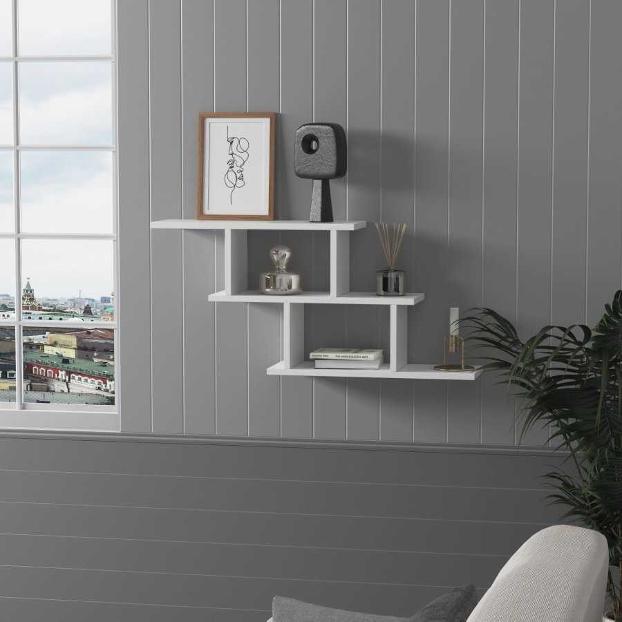 NORDVRK Funda vegghylle - hvit melamin