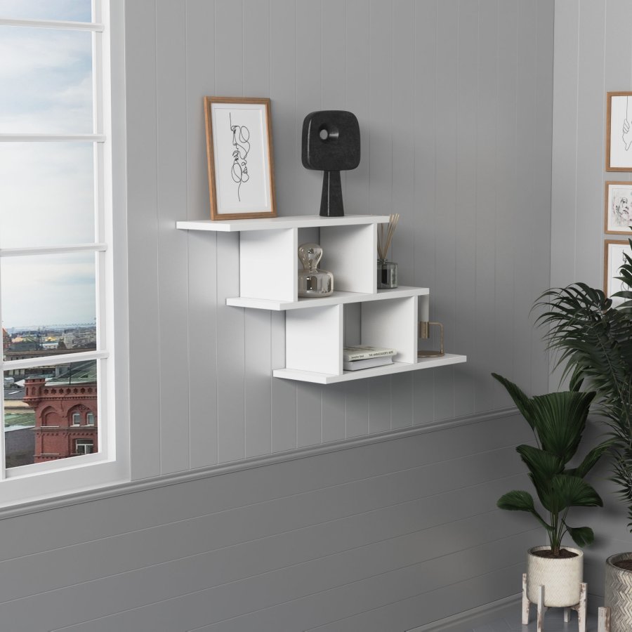 NORDVRK Funda vegghylle - hvit melamin