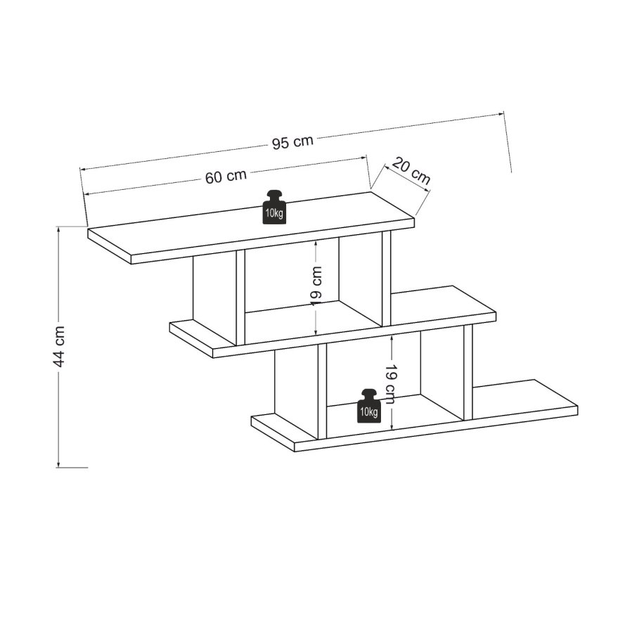 NORDVRK Funda vegghylle - naturlig melamin