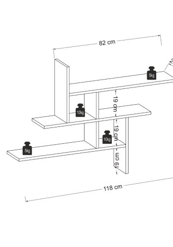 NORDVRK Germen vegghylle - naturlig melamin