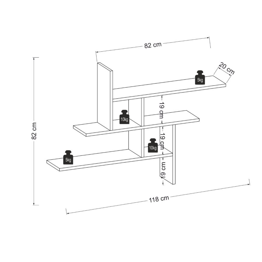 NORDVRK Germen vegghylle - naturlig melamin