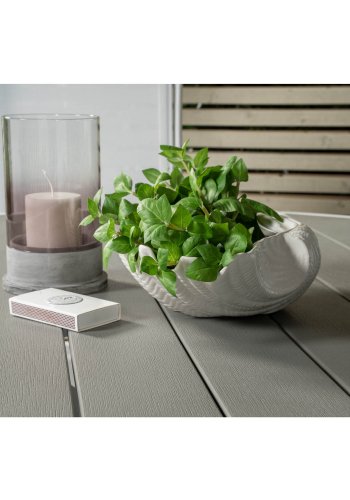 VENTURE DESIGN havest m. Parma bord (140) og 4 Albany stole m. armln - hvid alu og gr aintwood