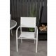 VENTURE DESIGN Gartenset mit Parma Tisch ( 140) und 4 Santorini Stühlen mit Armlehnen - Weißaluminium/Textilene