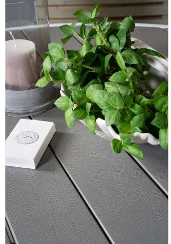 VENTURE DESIGN havest m. Parma bord (140) og 4 Copacabana stole m. recliner - hvid alu/gr textile