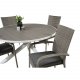 VENTURE DESIGN havest m. Parma bord (140) og 4 Anna stole m. armln - hvid alu/gr rattan/aintwood