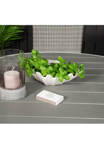 VENTURE DESIGN havest m. Parma bord (140) og 4 Anna stole m. armln - hvid alu/gr rattan/aintwood