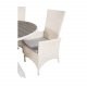 VENTURE DESIGN havest m. Parma bord (140) og 4 Padova stole m recliner - hvid rattan/gr aintwood