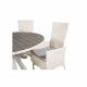 VENTURE DESIGN havest m. Parma bord (140) og 4 Padova stole m recliner - hvid rattan/gr aintwood